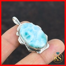 Chakra Garganta Larimar Piedras Preciosas Plata 925 Compromiso Nuevo Hermana Cumpleaños Colgante