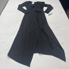 Maxi Vestido Etika Moda Negro Corte Acanalado Para Mujer Talla Mediana Nuevo