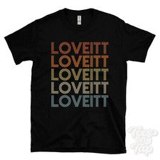 CAMISETA ESTILO RETRO REPETIDA LOVEITT para hombre y mujer novedad genial nombre regalo