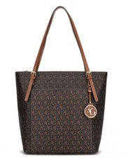 Bolso de mano de moda con estampado negro para dama (AG00770P)