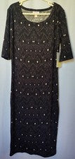 Talla XXS Vestido LuLaRoe Julia Mujer Negro Diseño Geométrico