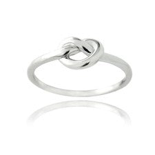 Anillo nudo amor plata de ley pulido, talla 10