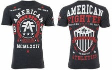 AMERICAN FIGHTER Dalton Negro Rojo Atlético Hombres Cuello Redondo Camiseta S-3XL NUEVO CON ETIQUETAS