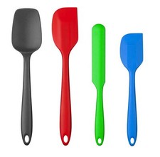 4x Pritogo Juego de Raspadores de Masa de Silicona, 28,5 cm con Núcleo de Metal, Libre de BPA