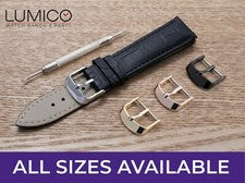 Para Reloj FESTINA Negro Cuero Genuino Correa Hebilla Cierre Prendedores Hombres Damas