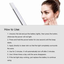 Pluma eléctrica para eliminar el acné luz roja azul LED dispositivo de reparación de marcas de acné cuidado facial