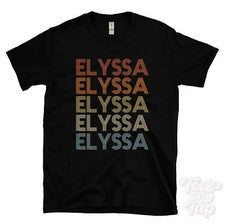CAMISETA ELYSSA ESTILO RETRO REPETIDO Hombre y Mujer Novedad Genial Nombre Regalo