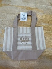 Bolso de Mano Trader Joe's Mini Lona Rayas Marrón Claro