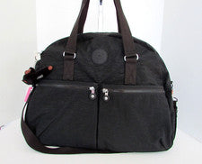Bolsa de viaje Kipling Eugina grande de fin de semana negra 18" x 15" nueva con etiquetas