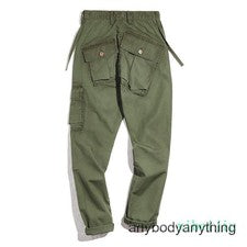 Ropa de Trabajo Pantalones de Bolsillo con Forma Retro Pierna Recta Militar Informal Entrenamiento Para Hombre