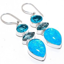 Pendiente de joyería de plata esterlina 925 con piedras preciosas de...