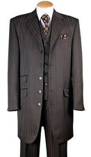 Traje de zoot a rayas de moda para hombre con chaleco y pantalones chaqueta de 37" 29198V