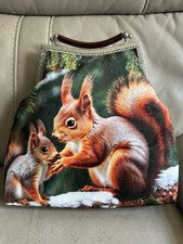 Bolso tapiz para mujer diseño ardilla ojos cuentas nuevo