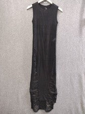 Sexy Vestido Codigo Para Mujer Negro Ajustado Acanalado Largo Sin Mangas Rock Bodycon M