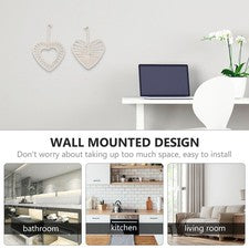 2 Piezas Calcomanías de Pared en Forma de Corazón Colgantes Corazones Decoraciones para Hogar Boho