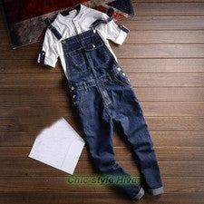 Nuevo Mono Mono Denim Retro Moda Calce Ajustado Jeans Coreano Para Hombres Pantalones Carga