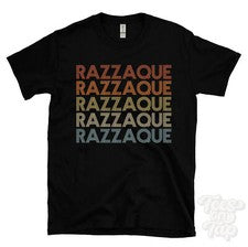 CAMISETA RAZZAQUE ESTILO RETRO REPETIDO Hombre y Mujer Novedad Genial Nombre Regalo