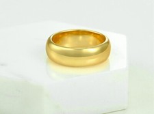 Anillo de boda para hombre y mujer talla UK = Z1 W = 6 mm unisex enchapado en oro de 24 quilates 24 k”