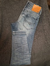 Pantalones de mezclilla para hombre GUESS Los Angeles ajustados azules cónicos estilo 29/30 #W45180/IN26525