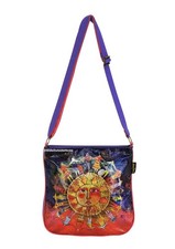Bolso Bandolera Laurel Burch Harmony Under Sun People Perro Gato 12x2x12" RETIRADO Nuevo