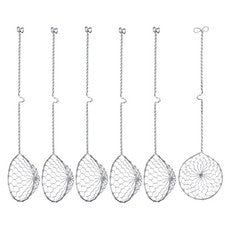 6 Stück Edelstahl Schlitzlöffel mit Haken geeignet für Eigelb Trenner