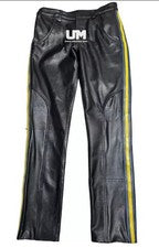 Pantalones de uniforme de cuero negro para hombre estilo pantalones de cuero real de alta resistencia