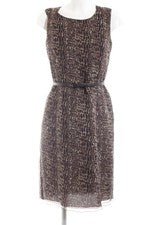 Vestido de verano ST. EMILE vestido de tirantes estampado integral marrón beige negro talla 36