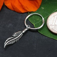 Pluma criolla plata 925 símbolo bisutería nueva