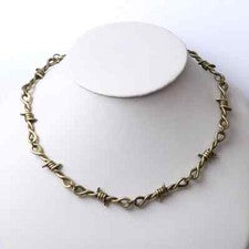 Moda Joyería Unisex Alambre de Púas Estilo Punk Gargantilla Collar Dorado Plata 97-2