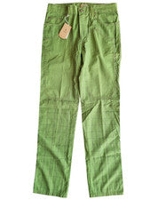 Pantalones de pierna recta de algodón a cuadros verdes para hombre hechos en Italia 28x32, Krono Trendyman