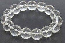 Cristal de montaña facetado 14 mm bola elástica joyería pulsera de piedras preciosas 14S123 - i