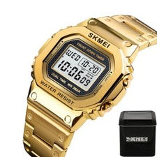 RELOJ PULSERA DIGITAL HOMBRE CABALLERO ACERO INOXIDABLE ROBO 2 HORAS DÍA FECHA SEMANA ALARMA, EN CAJA