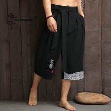 Pantalones Tradicionales Hombres Ropa Asiática Pantalón de Baño Informal Suelto Hombre Estilo Japón