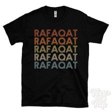 CAMISETA RAFAQAT ESTILO RETRO REPETIDO Hombre y Mujer Novedad Genial Nombre Regalo
