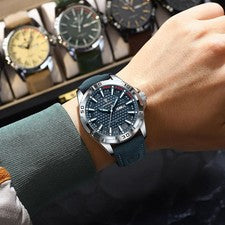 Reloj deportivo de cuero de cuarzo impermeable para hombre