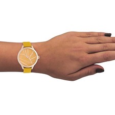 Oozoo Reloj De Pulsera Para Dama Timepieces Analógico De Cuero Amarillo UOC10465