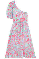 Vestido para mujer - Vestido estampado rosa verde cachemira - Maxi vestido - XL - Algodón