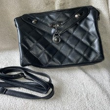 Bolso Cartera Mujer Negro Sólido Asa Superior Plateado Nuevo Diseño Acolchado Bolso de Noche
