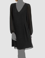Vestido para mujer INC International Concepts negro cuello en V lazo espalda talla: S