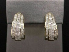 Pendientes traseros Omega de aro/Huggie creados en laboratorio por princesa de 3 quilates enchapados en oro amarillo de 