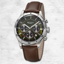 Regent Reloj De Cuero Para Hombre Con Correa De Cuero Marrón Oscuro URBA822