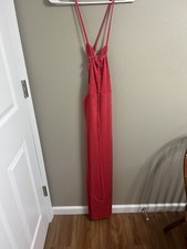 Vestido para mujer Wild Fable M mediano rojo con cordones espalda maxi ceñido al cuerpo nuevo