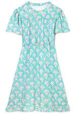 Vestido sin mangas para mujer - Vestido midi floral estampado - Grande - Azul brillante verde