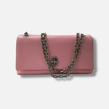 Bolso Bandolera Marc Jacobs Para Mujer Cuero Rosa Pequeño Doble Cadena Correa Bloqueo Giratorio