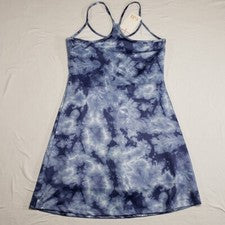Vestido Gianni Bini Azul Marino Tie Dye Talla Pequeña Mujer Sin Mangas Incorporado Pantalones Cortos