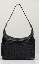 Bolso hobo Patricia Nash Winnett vintage de cuero envejecido negro - nuevo con etiquetas