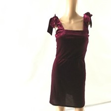 Mini vestido de fiesta Aqua para mujer de terciopelo con correa de moño talla M rojo sin mangas WO-6966 nuevo