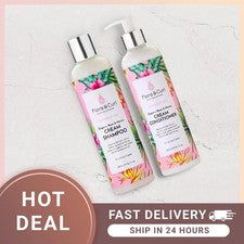 Champú, acondicionador crema orgánica Flora & Curl Botanical Haircare rosa y miel