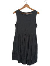 Vestido H&M línea A mujer algodón casual minimalista negro talla 42