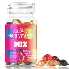 GLOVIS Aceite Vitamínico Cabello MEZCLA Suero Hidratante Cuidado del Cabello Cápsulas Argán Jojoba